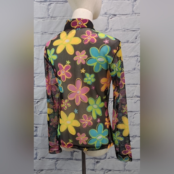 XOXO In America and Abroad Women's Shirt Hippie Floral Vintage 90s 80s Medium - Picture 8 of 13